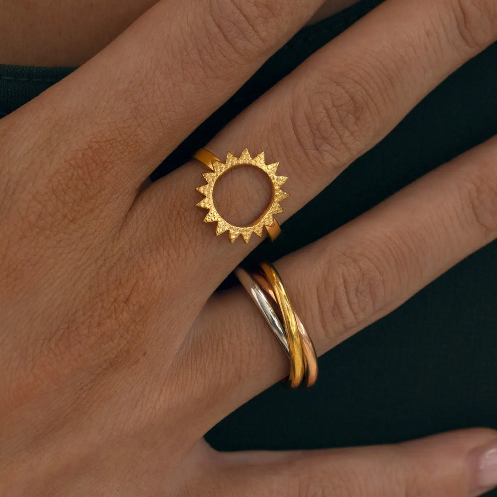 Hailey - Large Sun Ring Stainless Steel Timi of Sweden