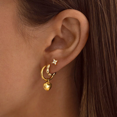 Ana - Crystal Leaf Stud Earrings