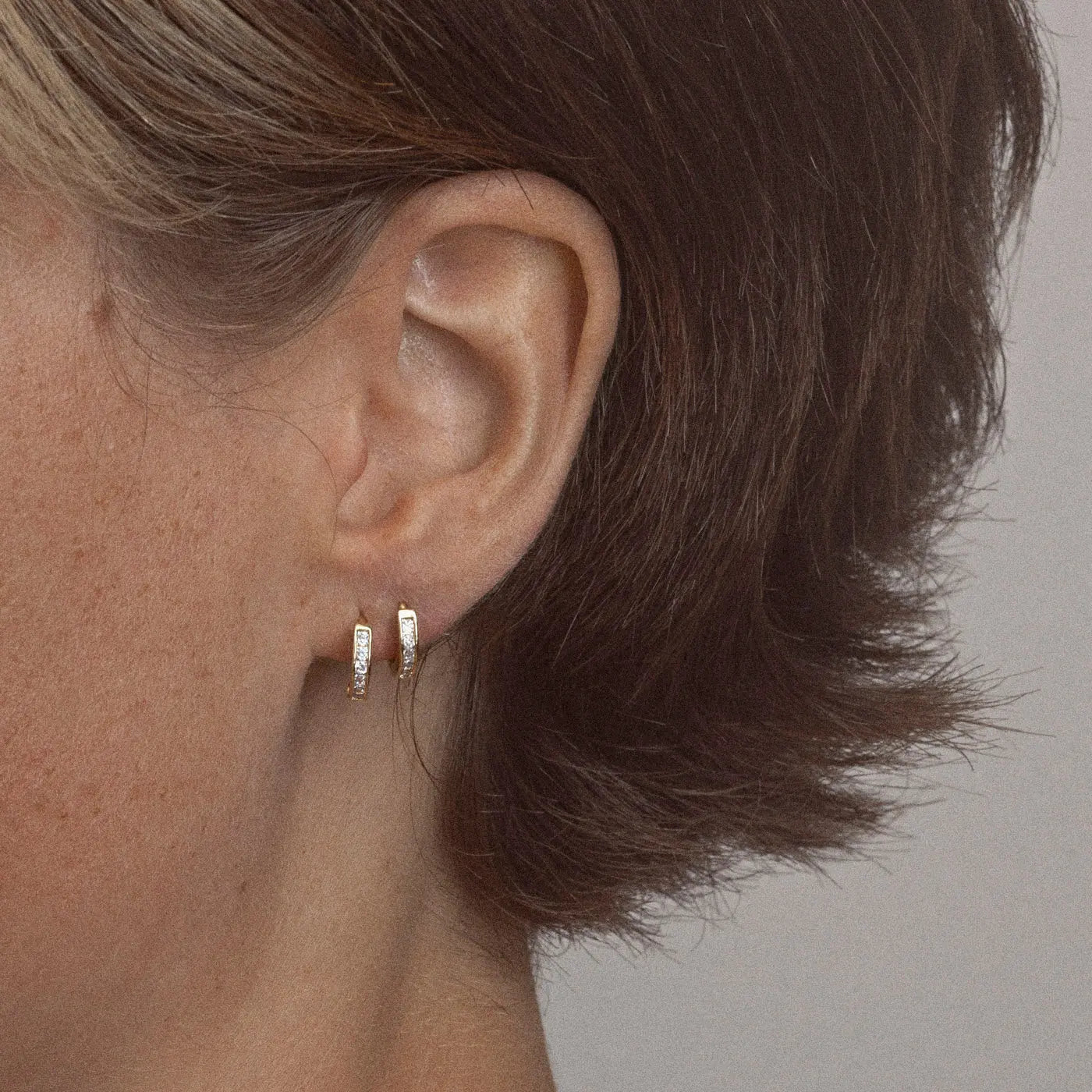 Emily - Classic Crystal Huggie Earrings