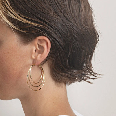 Eleonora - Thin Triple Hoop Earrings