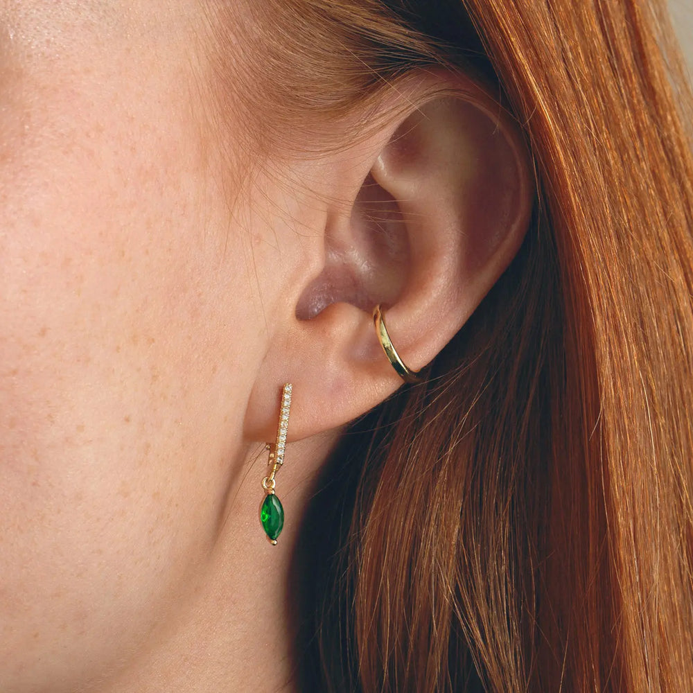 Amanda - Green Crystal Hoop Earrings Timi of Sweden