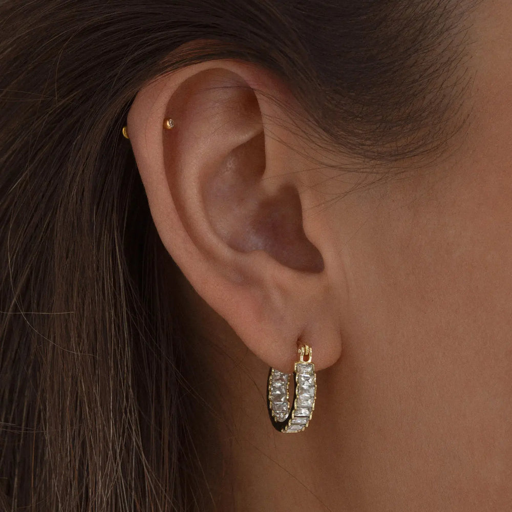 Ray - Crystal Hoop Earrings