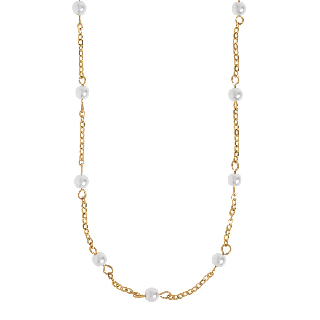 Estelle - Soft Pearl Necklace Stainless Steel