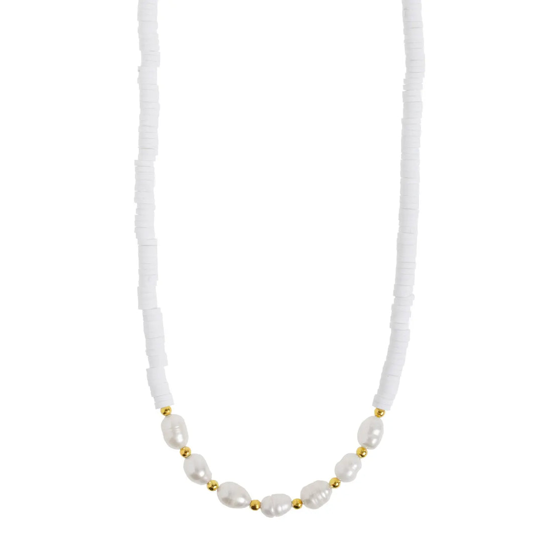 Zora - Pearl White Bead Necklace