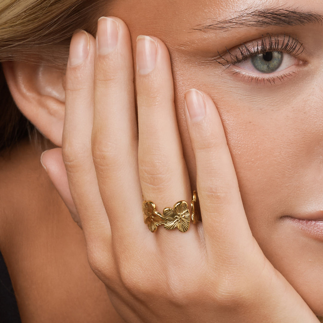 Coloured Ruta Rings Ruta - Flower Adjustable Ring Stainless Steel – Timi of Sweden