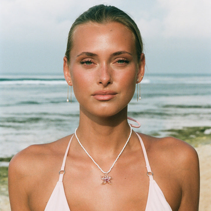 Lucia - Pearl Chain Earrings Stainless Steel