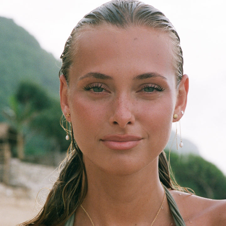 Lucia - Pearl Chain Earrings Stainless Steel