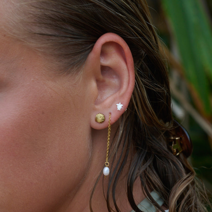 Lucia - Pearl Chain Earrings Stainless Steel