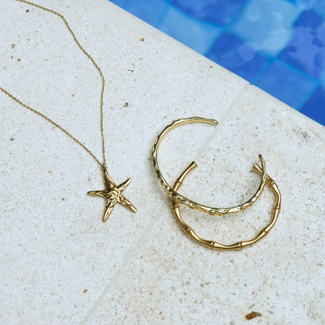 Tyra - Bamboo Bangle Bracelet Stainless Steel