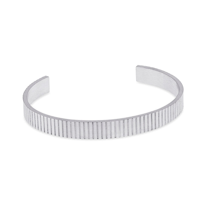 Tage - Ribbed Bangle Bracelet Stainless Steel