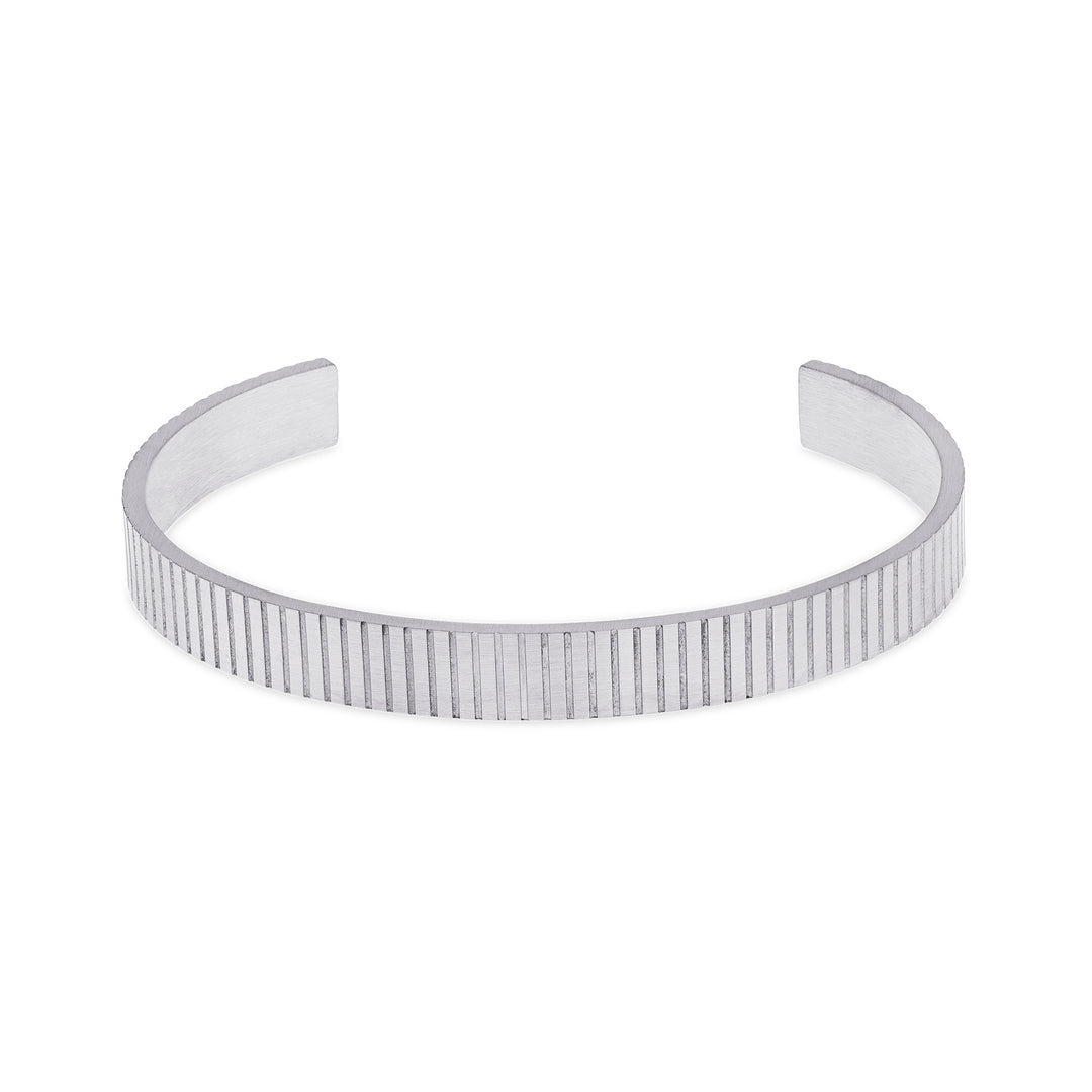 Tage - Ribbed Bangle Bracelet Stainless Steel