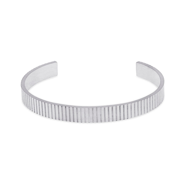 Tage - Ribbed Bangle Bracelet Stainless Steel