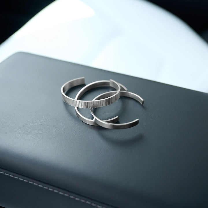 Tage - Ribbed Bangle Bracelet Stainless Steel