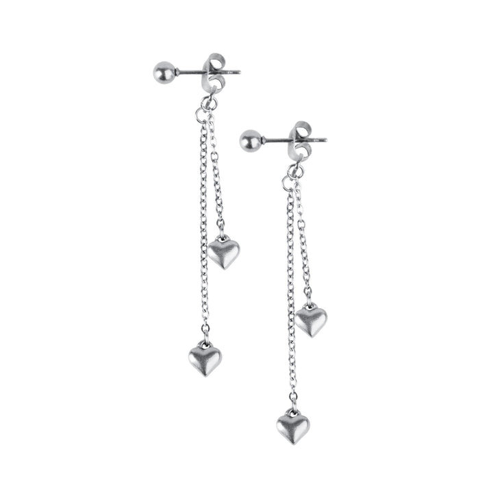 Nella - Heart Chain Earrings Stainless Steel