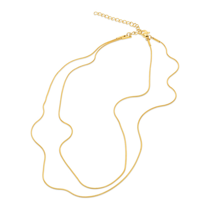 Silvia - Double Snake Chain Necklace Stainless Steel