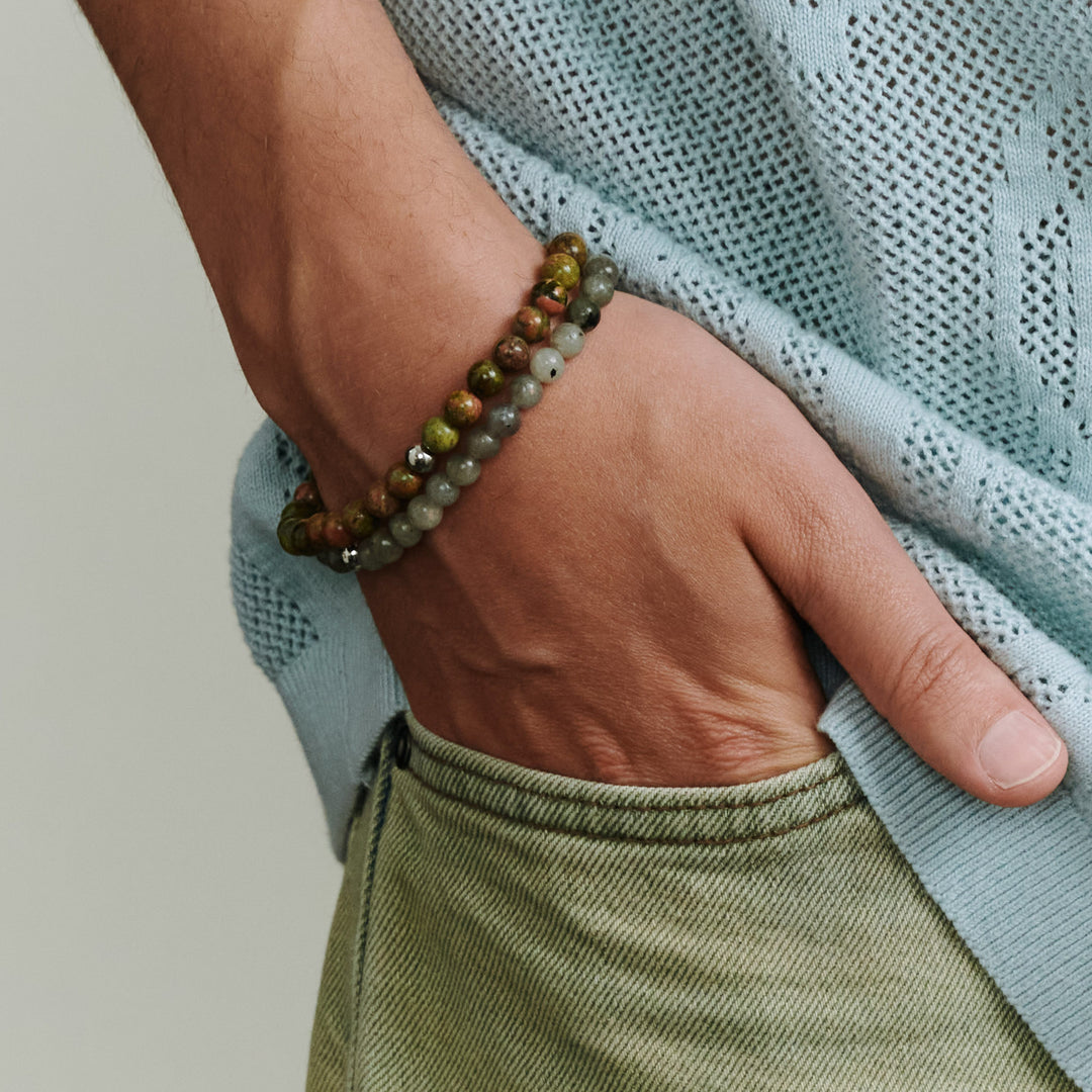 Erik - Stone Bead Bracelet Stainless Steel