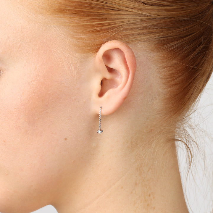 Jill - Pearl Chain Earrings Stainless Steel