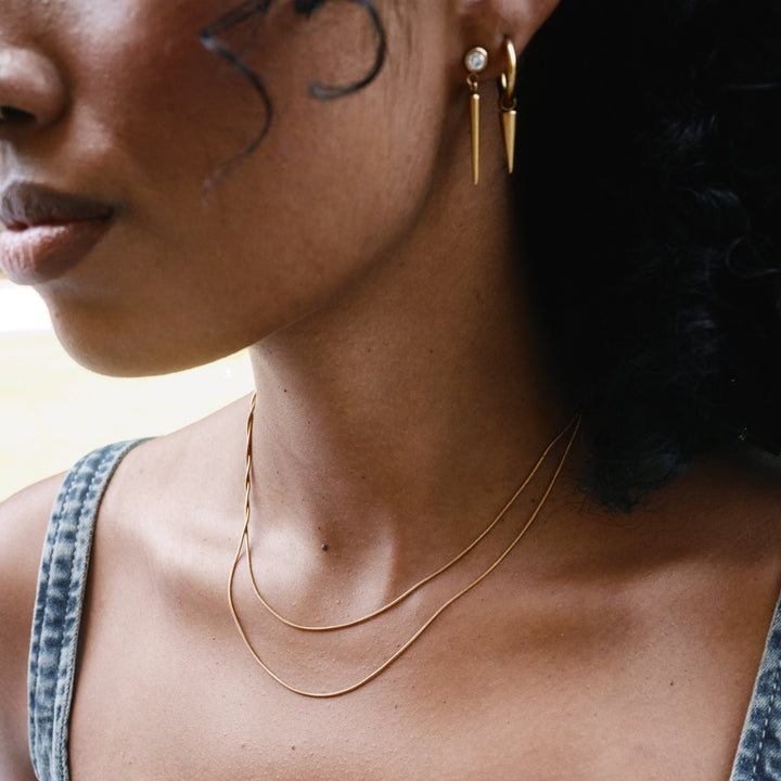 Bim - Crystal Spike Earrings Stainless Steel