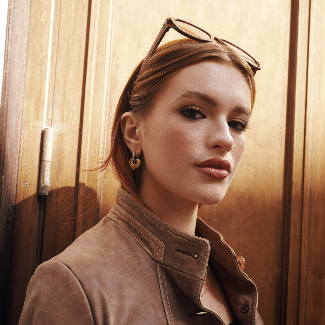 Sadie - Heart Hoop Earrings Stainless Steel