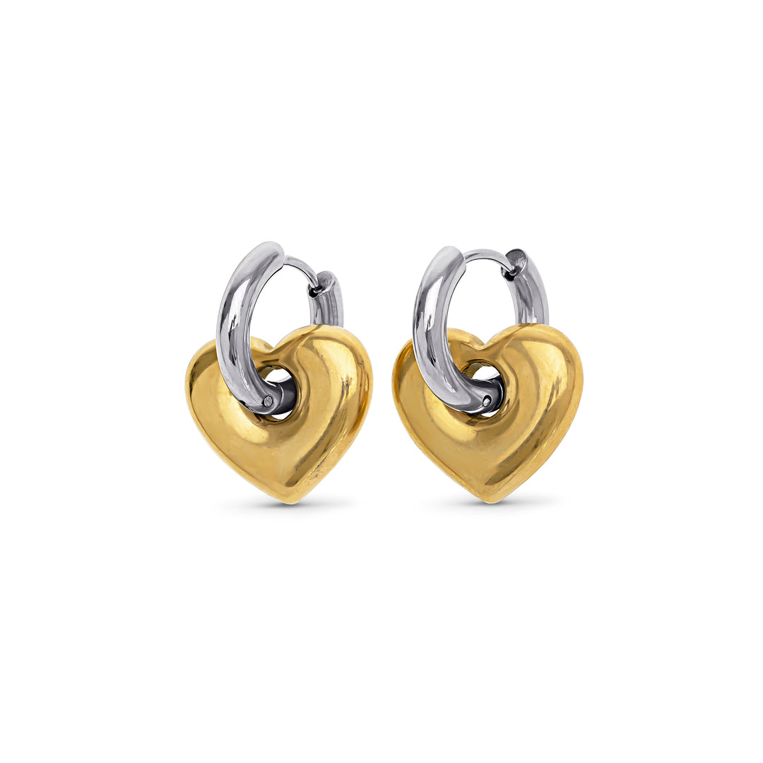 Sadie - Heart Hoop Earrings Stainless Steel