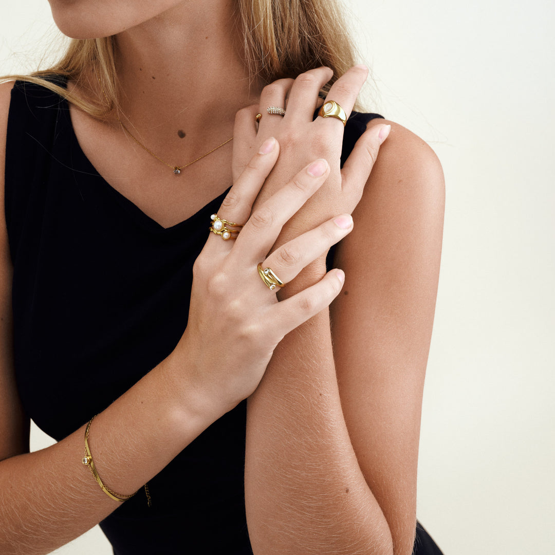 Malou - Stone Ring Stainless Steel