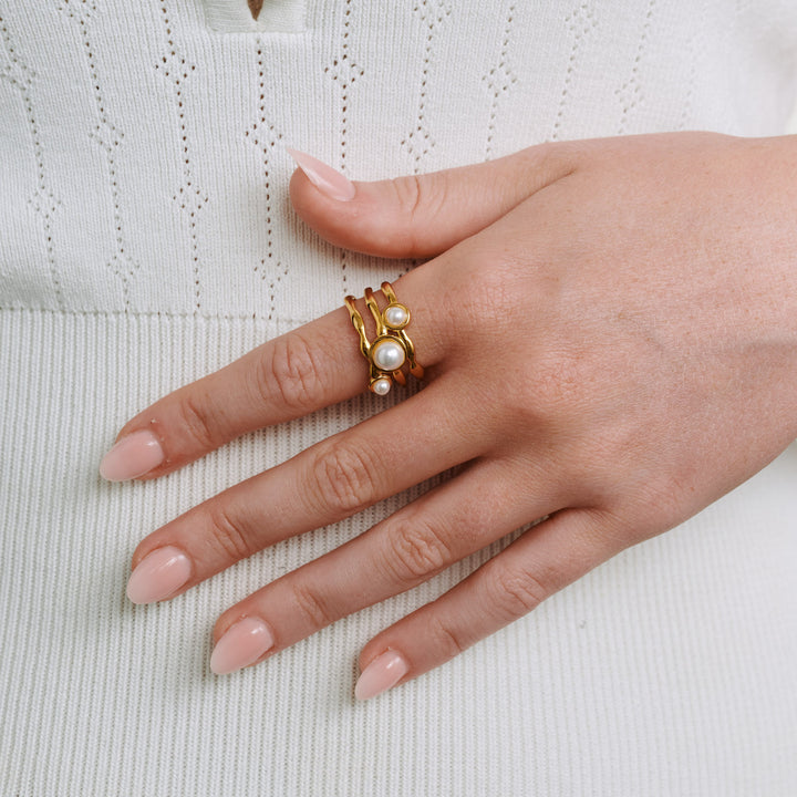 Jenina - Pearl Ring Stainless Steel