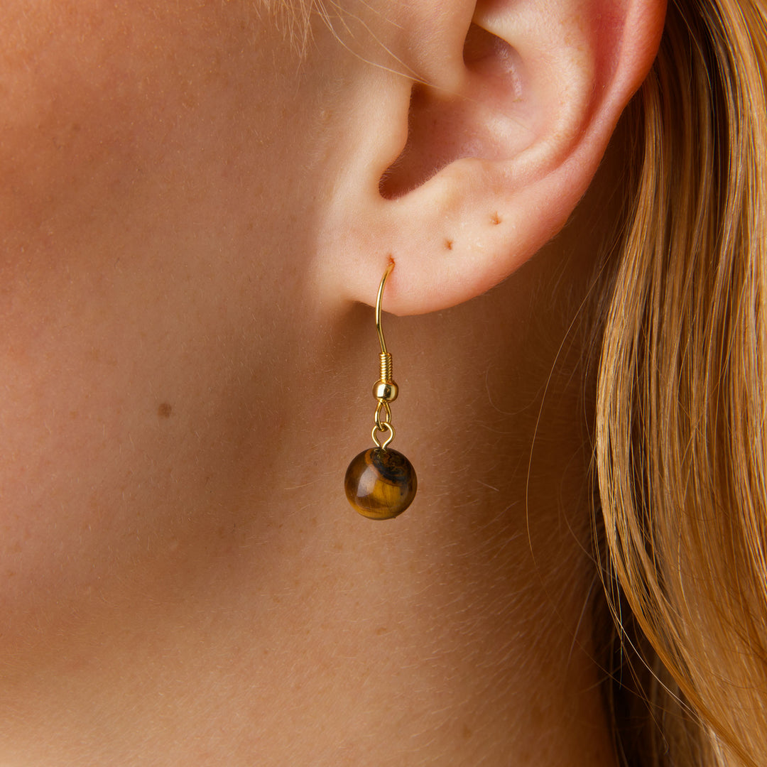 Birgit - Tiger Eye Earrings Stainless Steel