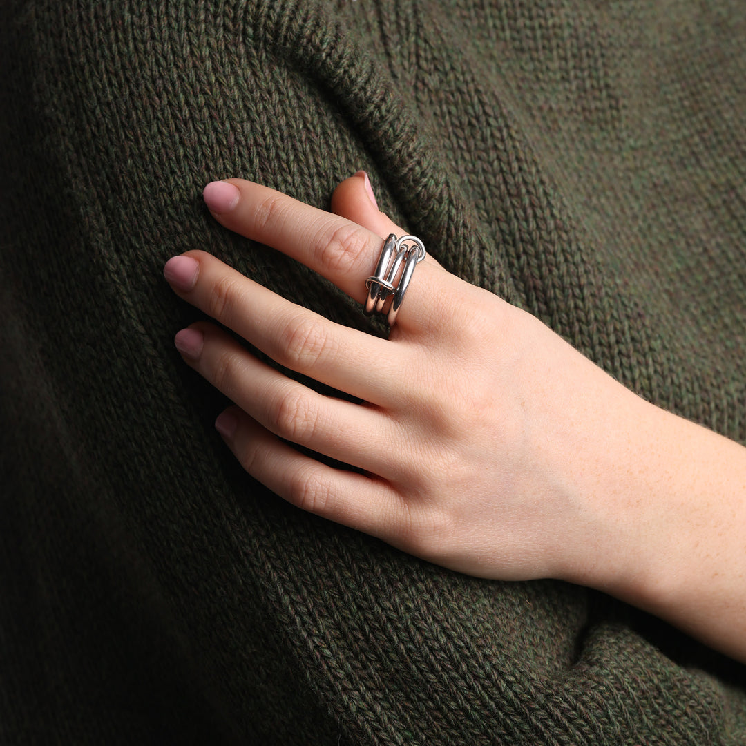 Irene - Stacked Ring Sleek Stainless Steel