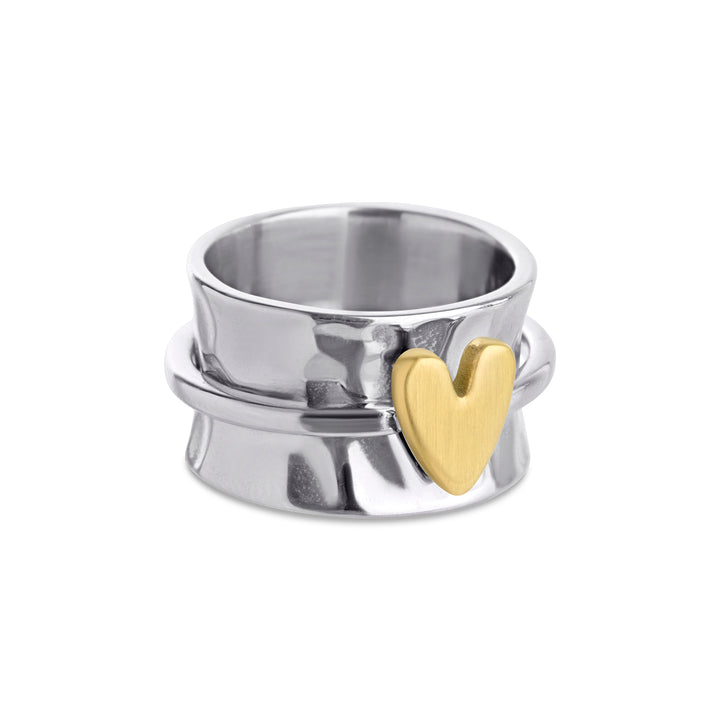 Idun - Heart Statement Ring Stainless Steel