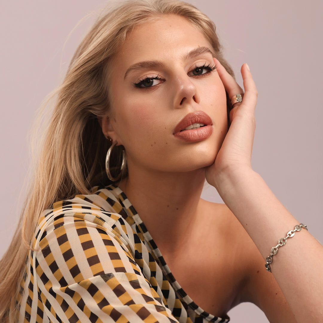 Stine - Hoop Stud Earrings Stainless Steel