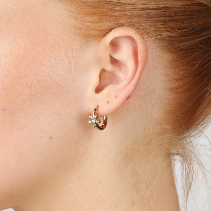 Helia - Crystal Hoop Earrings Stainless Steel