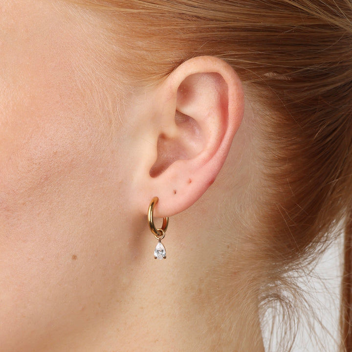 Elle - Crystal Hoop Earrings Stainless Steel