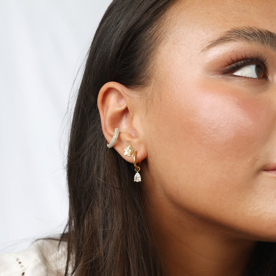 Elle - Crystal Hoop Earrings Stainless Steel