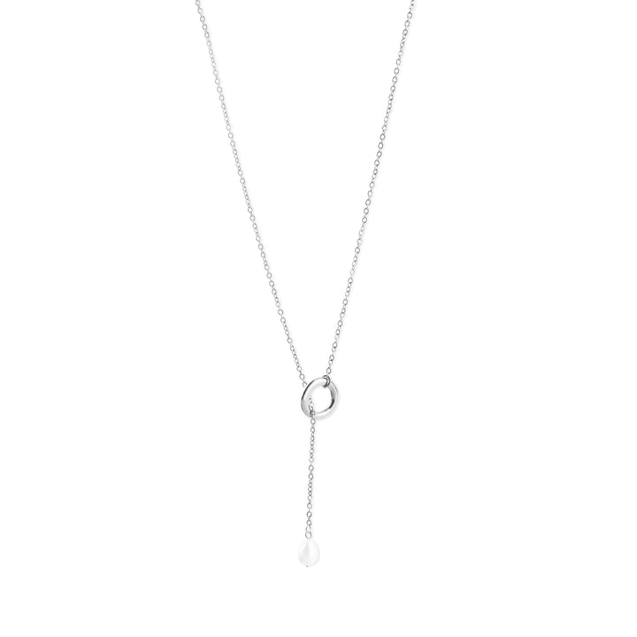 Boel - Lariat Pearl Necklace Stainless Steel