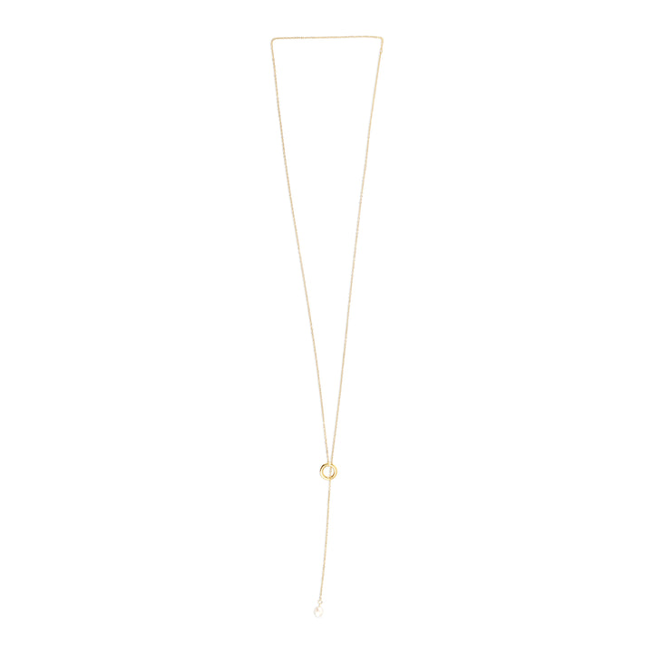 Boel - Lariat Pearl Necklace Stainless Steel