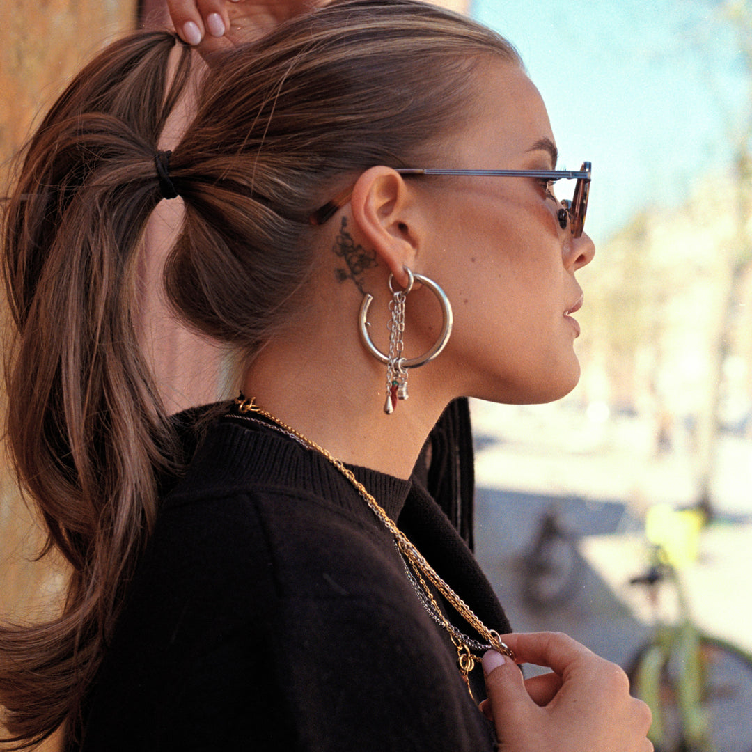 Peg - Sleek Hoops Stud Earrings Stainless Steel