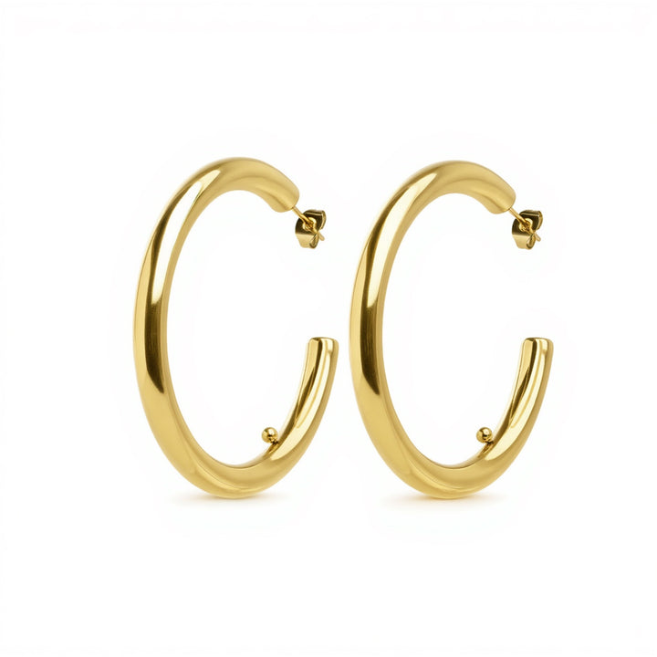 Peg - Sleek Hoops Stud Earrings Stainless Steel