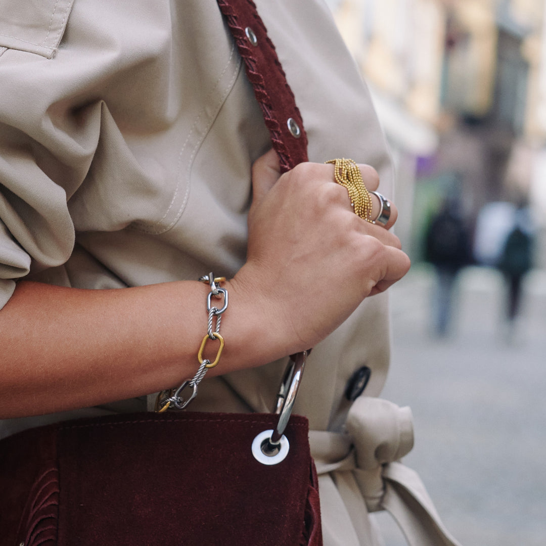Bahi – crystal statement ring in stainless steel, silver | Timi of Sweden