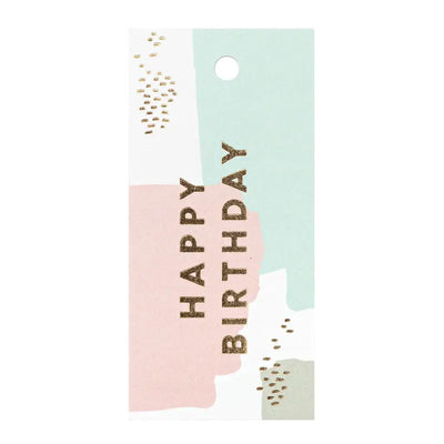 Happy Birthday Paint Spatters Gift Tag