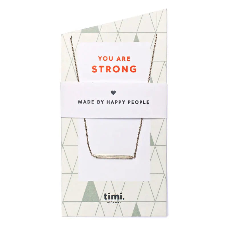 You are Strong Bar Necklace Silver