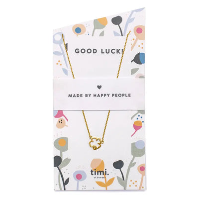 Good Luck Clover Necklace Gold