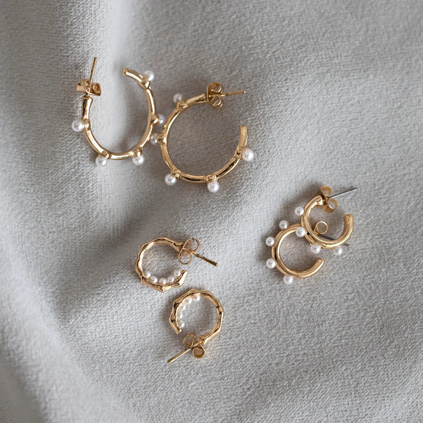 Big hoops with pearl studs