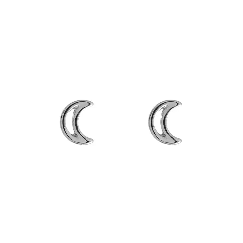 Moon Outline earrings Silver