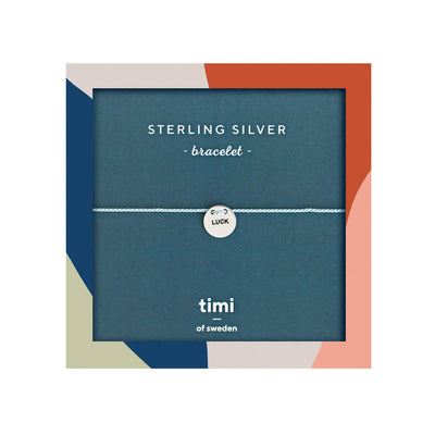 Luck Plate Sterling Silver Silk Bracelet, Silver