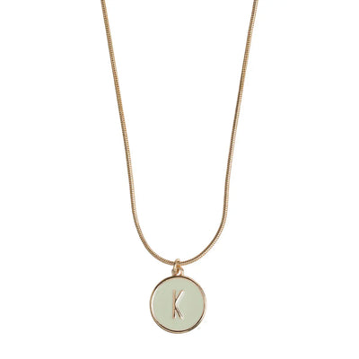 Letter in Snake Chain Necklace K