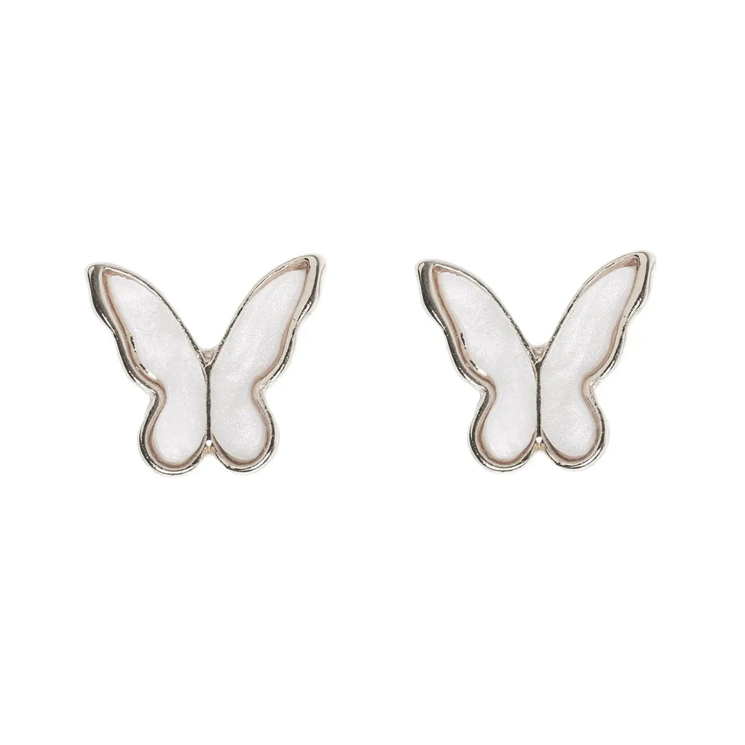 Butterfly Stud Earrings Silver