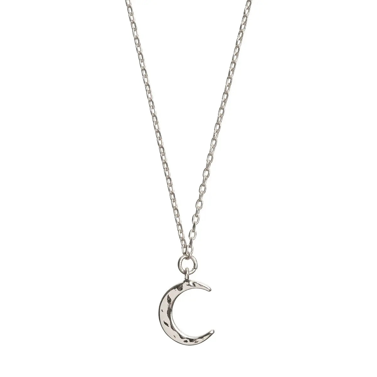 Hammered moon necklace Silver