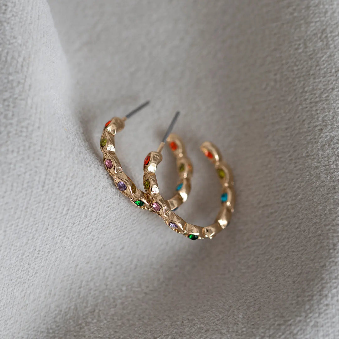 colorful crystal hoop earrings Timi of Sweden