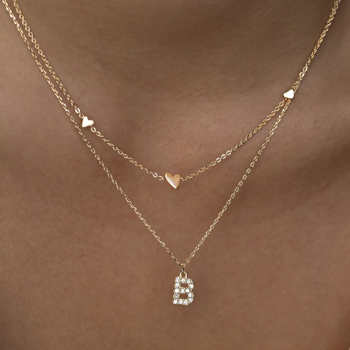 Crystal letter necklace B