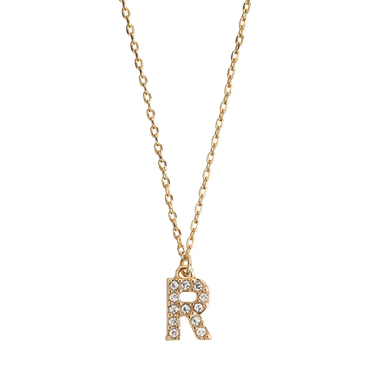 Crystal letter necklace R